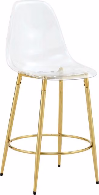 Sgabelli da bar trasparenti set da 2 102 cm oro in metallo per cucina open space
