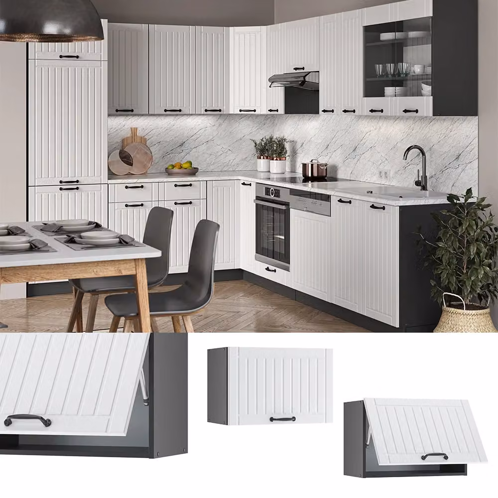 Pensile da cucina Vicco Fame-Line Bianco rustico e Antracite L: 60 cm – 2