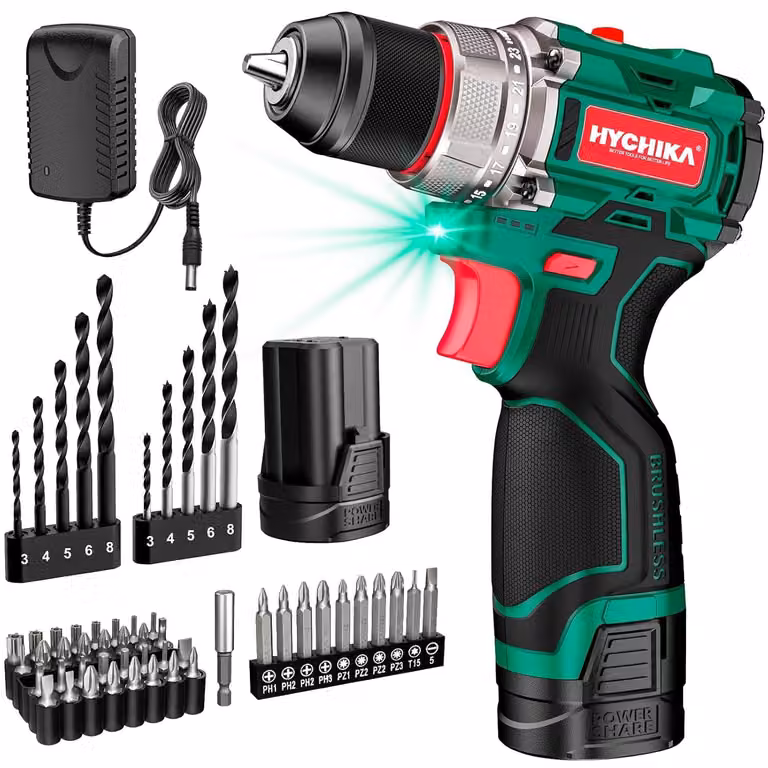 Set di avvitatori a batteria, con trapano a batteria brushless, 16,8 V, coppia massima 45 Nm