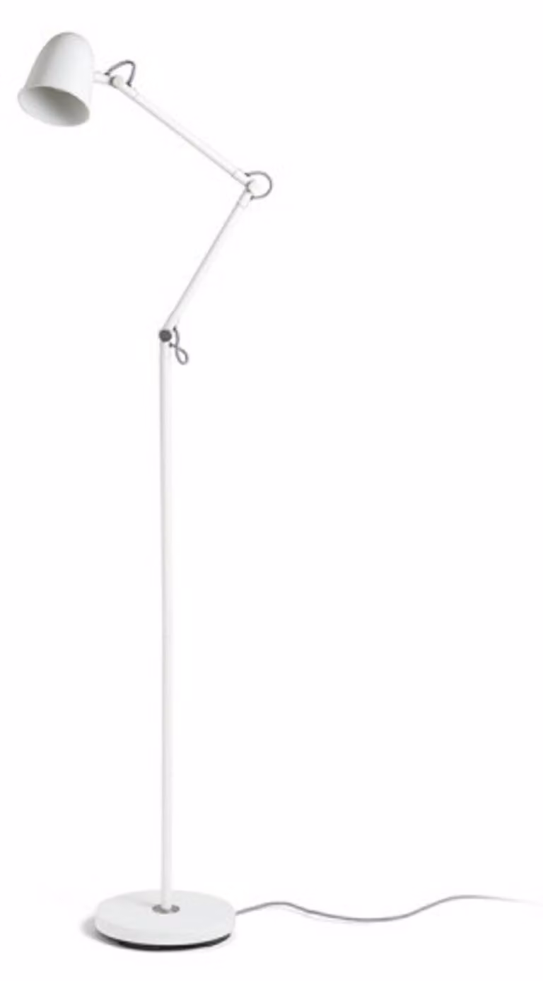 RED - DESIGN RENDL RENDL DANNY Lampada da terra, bianco opaco, nichel, 230 V, E14, 5 W, R14189