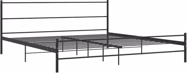 Letto matrimoniale moderno Design In con struttura in metallo nero e doghe fisse L/P/H: 180 x 200 cm