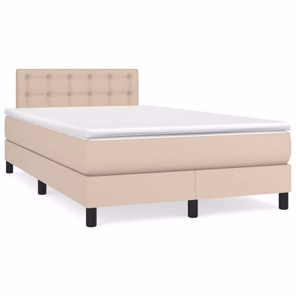 Maison Exclusive - Letto box spring con materasso e LED cappuccino 120x190 cm in ecopelle