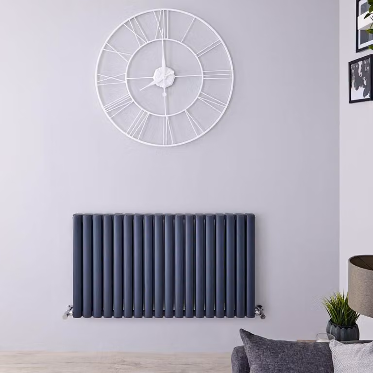 Termosifone Orizzontale Antracite di Design in Alluminio - 2067W - 600 x 1070mm - Revive Air