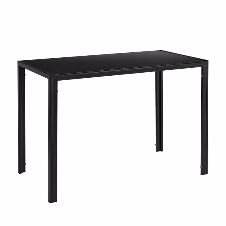 In And OutdoorMatch Tavolo da pranzo Annabelle - Vetro temperato - 8 mm - 105 x 60 x 75 cm - Nero - Look