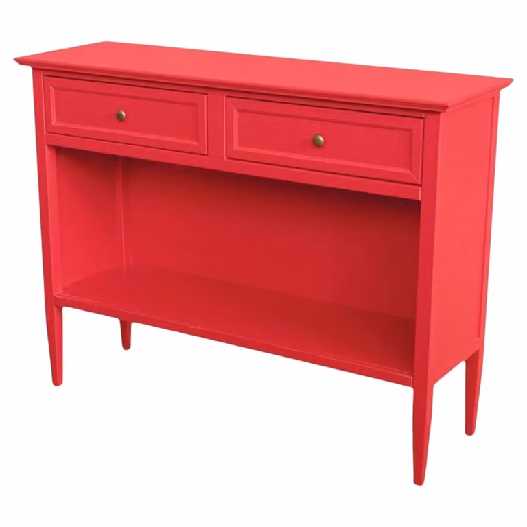 Madia credenza shabby chic in legno con 2 cassetti e 1 vano a giorno rosso lampone Mobili 2G L/P/H: 110 x 35 x 83 cm