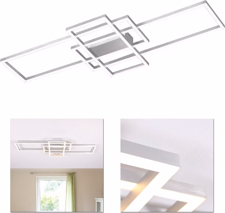 Plafoniera Lampada da soffitto Wofi LED Lampada da soggiorno a 4 luci