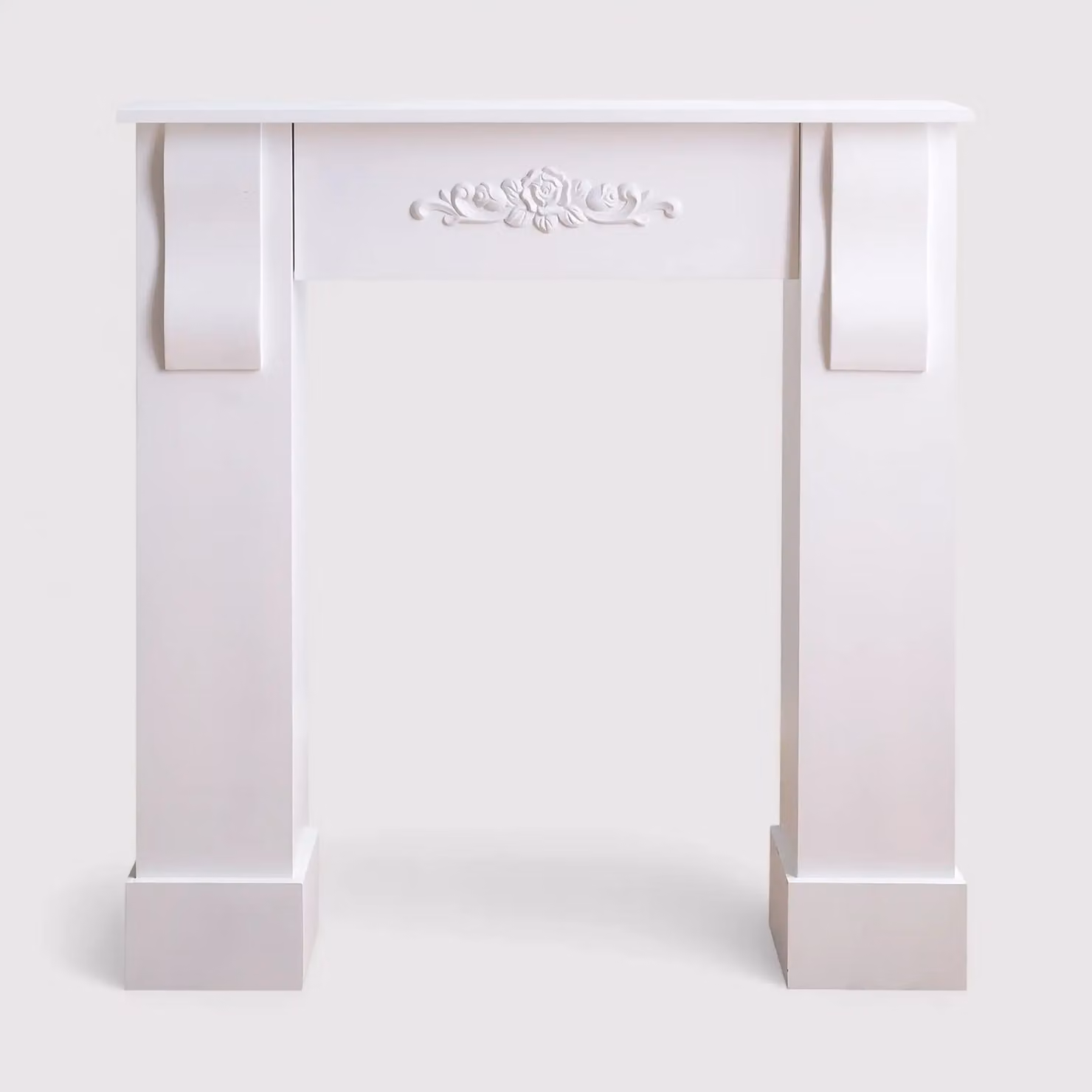 Fiordaliso - Cornice camino bianca con intarsio