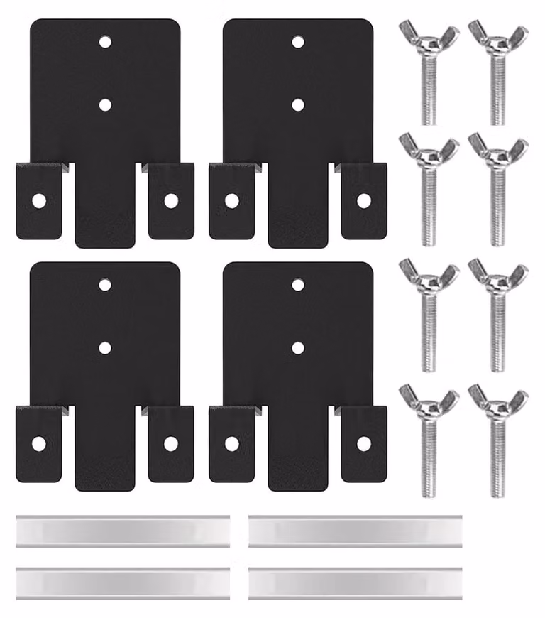 Set di 4 supporti per materassi, clip antiscivolo, regolabili, colore nero