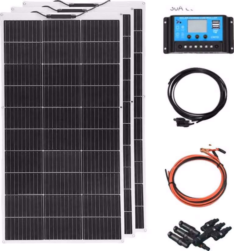 Pannello solare, 100W, silicio monocristallino, efficienza 24%, kit solare 12V300W