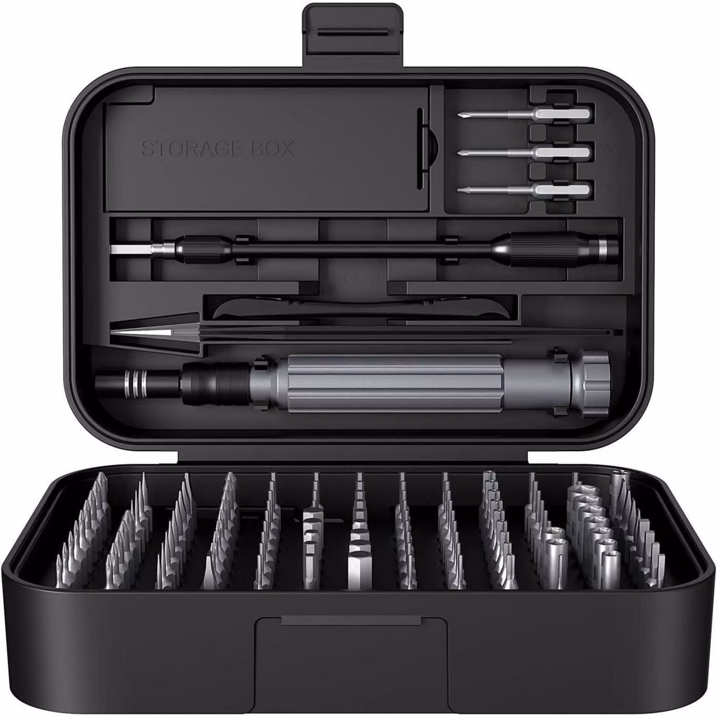 Set di cacciaviti di precisione 150-in-1 per elettronica, con 120 punte magnetiche e 30 utensili, colore nero