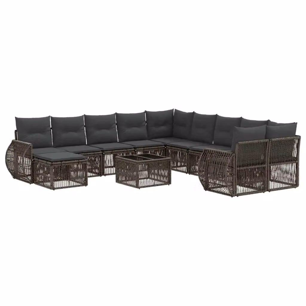 Set Divano da Giardino a Forma a U vidaXL Grigio con Cuscini e Tavolino – 2