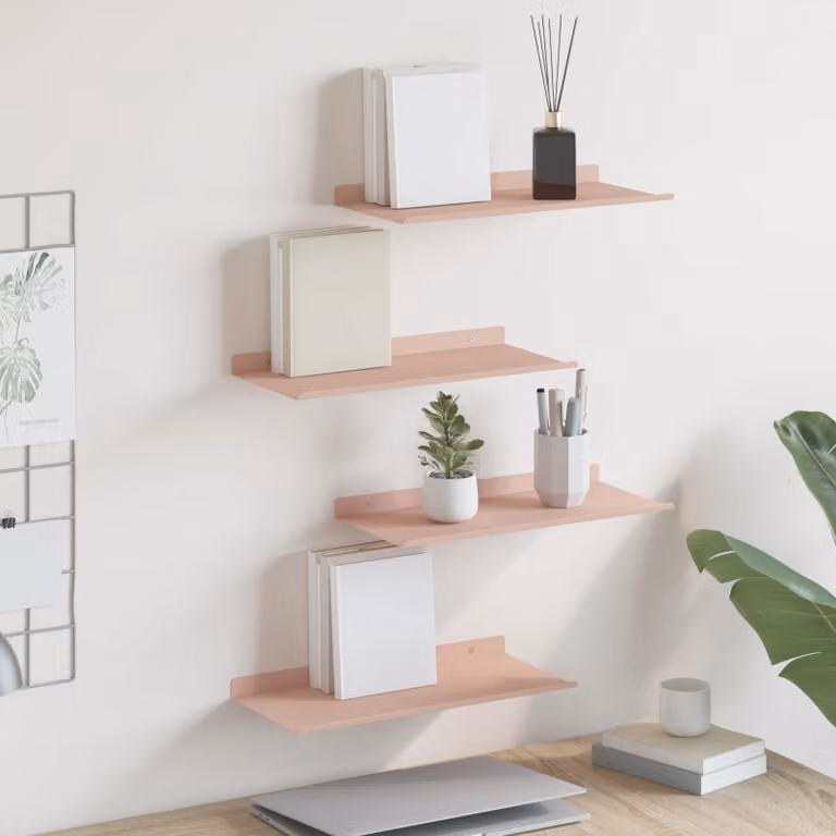 vidaXL Mensola sospesa 4 pz Rosa 40 x 18 x 2,5 cm Acciaio
