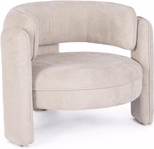 Poltrona Soggiorno 94x88x73 cm Aisha in Tessuto Beige