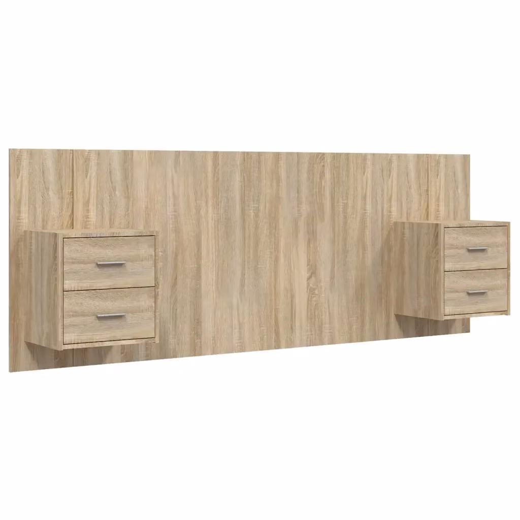 Testiera Letto con Comodini Integrati vidaXL in Legno Rovere, Marrone, L: 120 cm, P: 32,5 cm, H: 80 cm – 2
