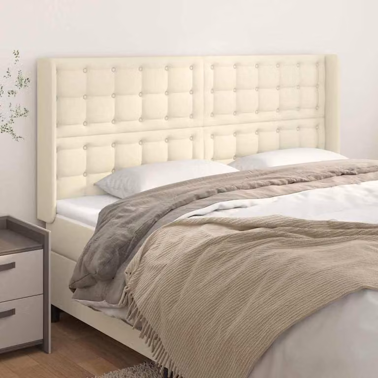 Testiera ad Orecchio vidaXL in Similpelle Beige L: 203 cm, P: 16 cm, H: 118/128 cm