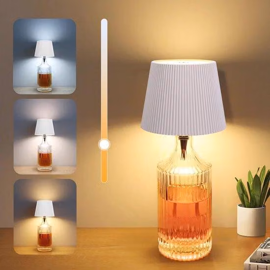 Lampade da tavolo LED - Lampada da tavolo touch wireless per interni ed esterni, grado di protezione IP65 (resistente all'acqua), colore bianco, 12V, 230V, tempo di ricarica di 3 ore