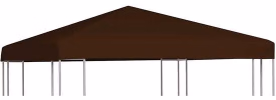 Tetto di ricambio per casetta da giardino - 3 x 3 metri - Marrone - 310 g/m² - 100% impermeabile con rivestimento in PVC - Copertura per tetto a gazebo - Include 16 fissaggi con nastro adesivo