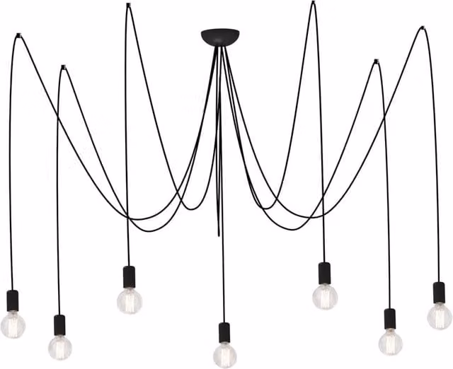 Lampadario a sospensione Nowodvorski Lighting Spider nero in metallo con 7 lampadine E27 dimmerabile