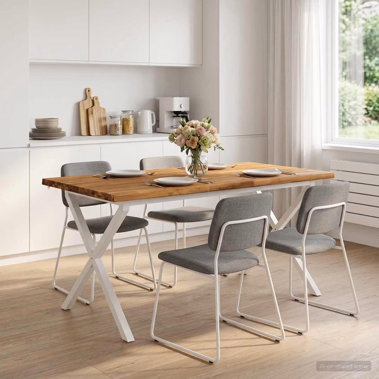 vidaXL Tavolo da pranzo con bordo vivo 160 x 80 x 75 cm Naturale