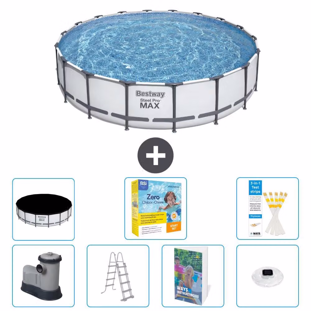 Piscina gonfiabile Bestway Steel Pro MAX, rotonda, 549x122 cm, composta da 6 parti, modello S526