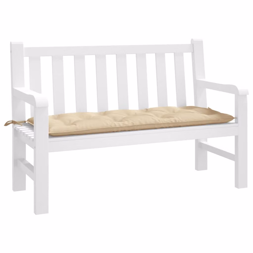 vidaXL Cuscino per Panca Beige in Tessuto Oxford L/P/H: 120 x 50 x 7 cm