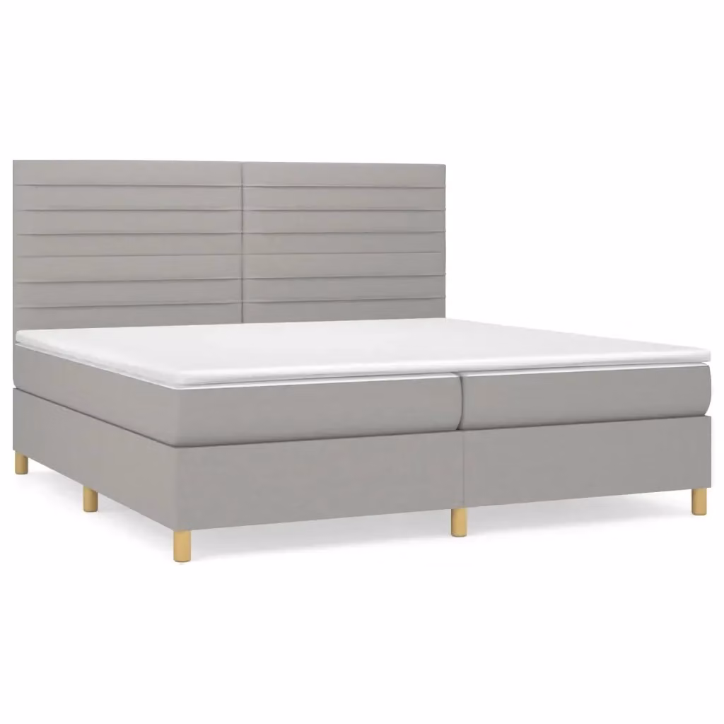 Letto Ibrido vidaXL con Materasso a Molle Insacchettate Grigio e Bianco L/P/H: 200 x 200 x 25 cm – 2