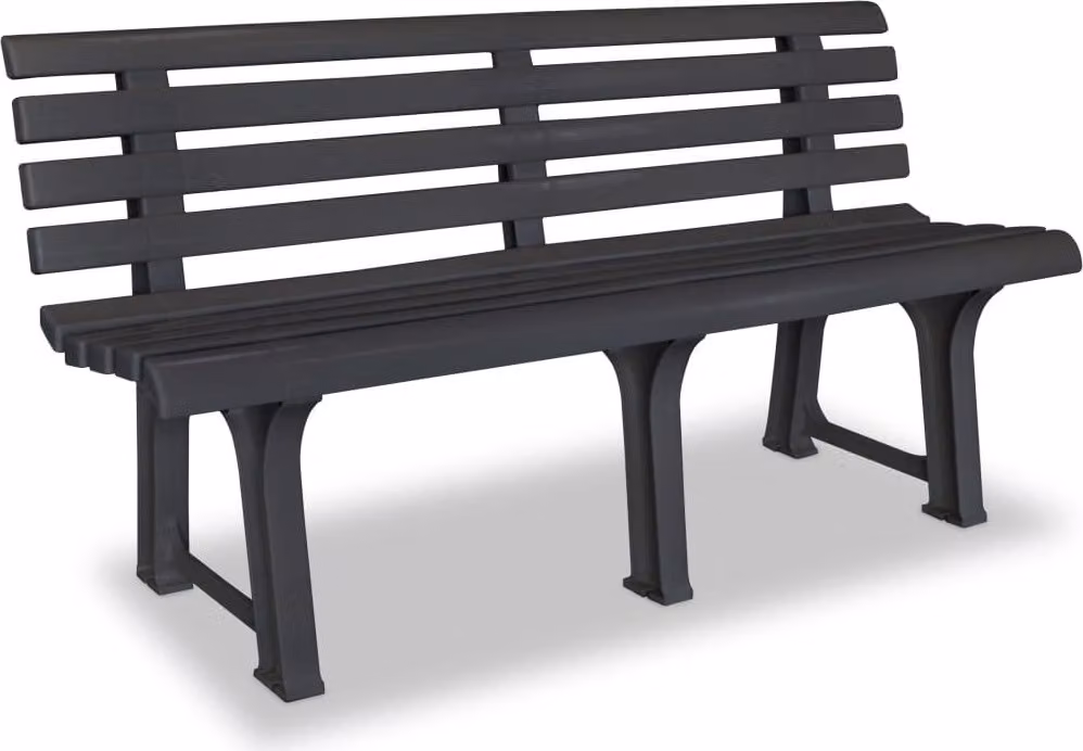Panca da giardino The Living Store 145,5 cm in plastica antracite