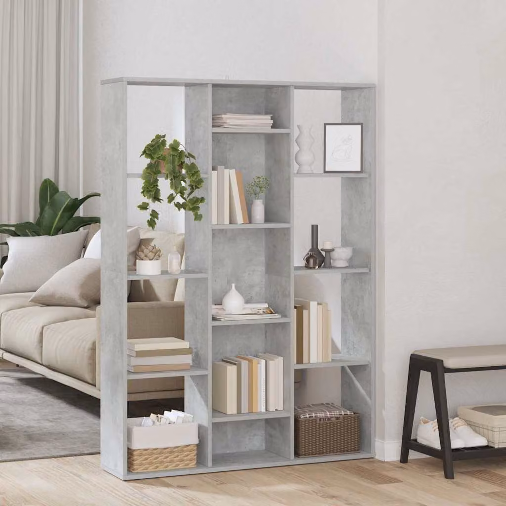 Libreria e divisorio vidaXL in multistrato grigio opaco L 100 cm x P 24 cm x H 140 cm