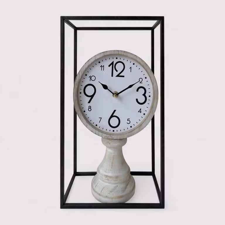 Forsizia - Orologio da tavolo tondo in stile classico