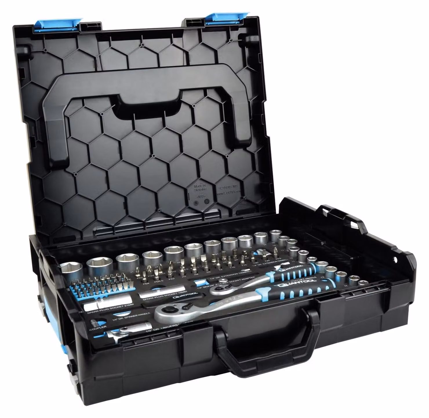 BRÜDER MANNESMANN Q25004 QUANTOOL - Set di utensili, 118 pezzi, sistema Sortimo L-Boxx 102