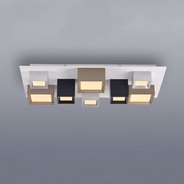 PURE Plafoniera soffitto Manhatten, dimmerabile, Multicolore, Corridoio, Alluminio, Moderno, Plafoniera