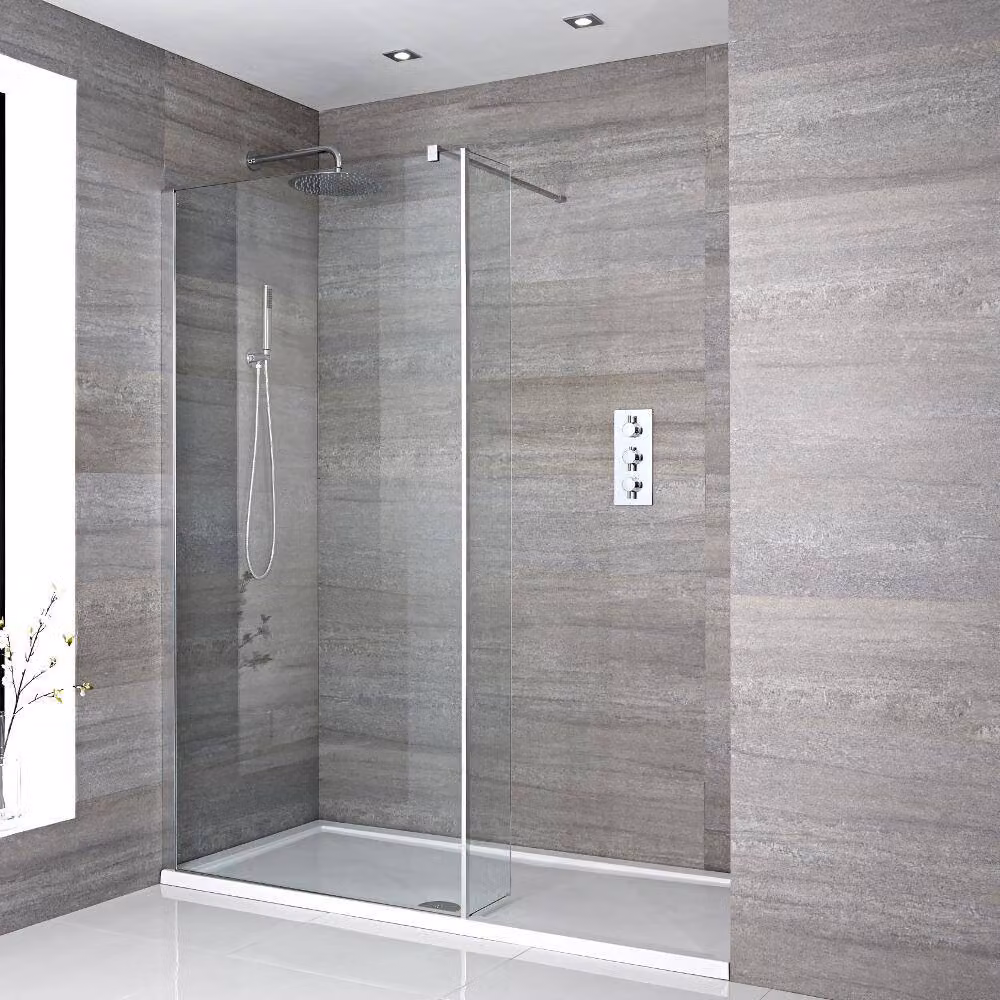Box Doccia Walk-In a Nicchia con Piatto Doccia - 1100 x 700mm - Portland