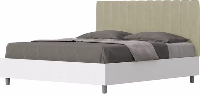Letto Matrimoniale Kaia GIORDANOSHOP in Tessuto Verde L: 160 cm, P: 198 cm, H: 113 cm