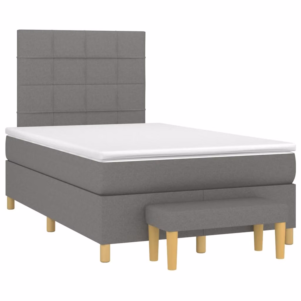Maison Exclusive - Letto boxspring con materasso grigio scuro 120x190 cm Tessuto
