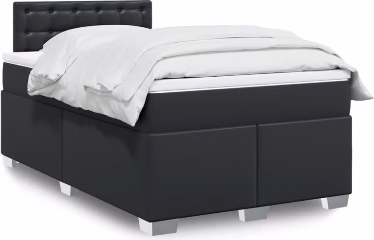 Maison Exclusive - Giroletto a Molle con Materasso Nero 120x200 cm in Pelle finta