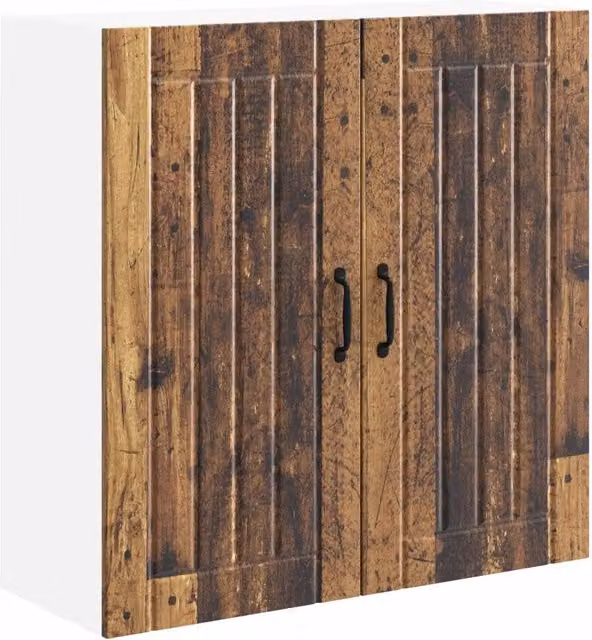 Pensile da cucina e soggiorno LUCCA con ante a battente, colore marrone, L 80 cm x P 31 cm x H 80 cm