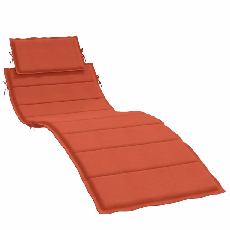 Cuscino per Lettino Prendisole Rosso Mélange 186x58x4cm Tessuto