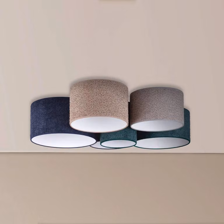 Plafoniera soffitto Boucle Duolla, dimmerabile, Soggiorno / Sala da pranzo, Tessuto / Stoffa / Seta, Plafoniera