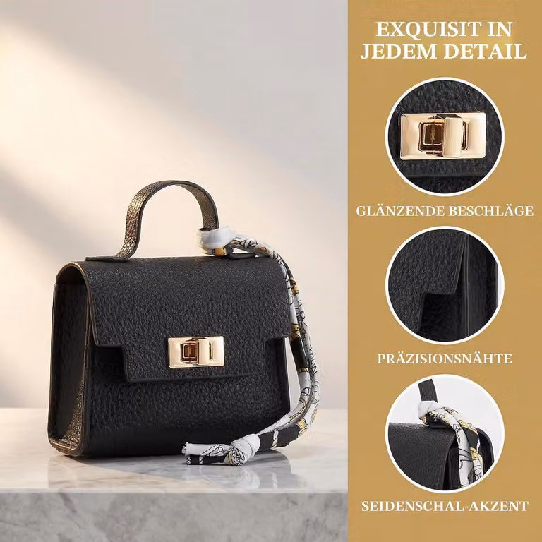 Mini borsa da donna, portamonete e grazioso portachiavi a zainetto per riporre piccoli oggetti (nera)
