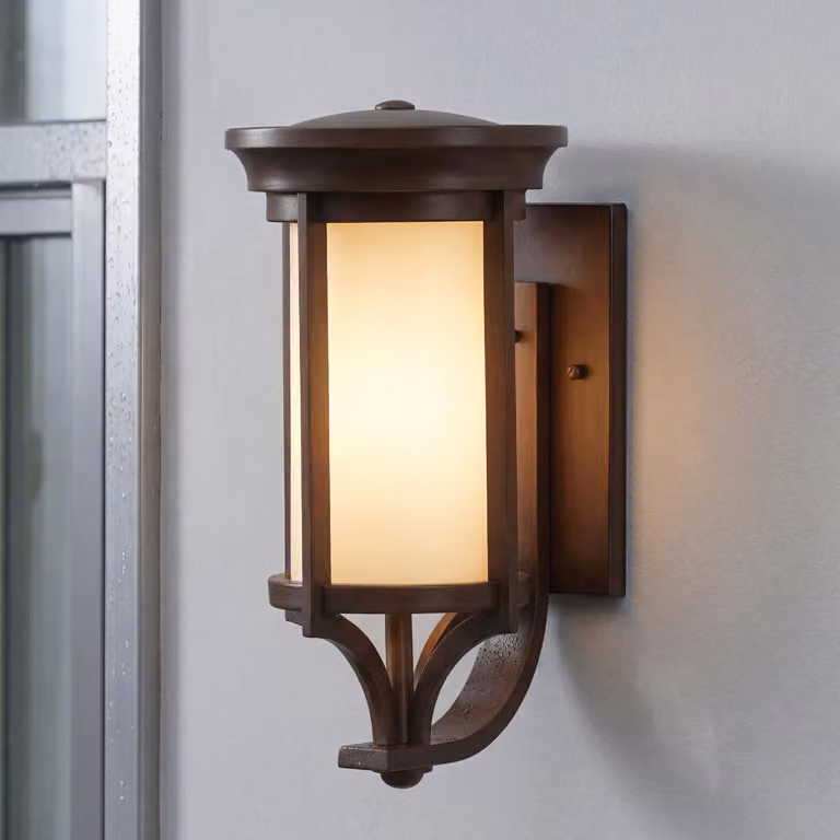 Applique da esterno casa cortile IP44 bronzo E27 vetro metallo lampada rustica da esterno parete