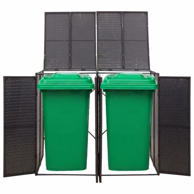 Copribidone Doppio Nero 140x80x117 cm in Polyrattan CFW7859895