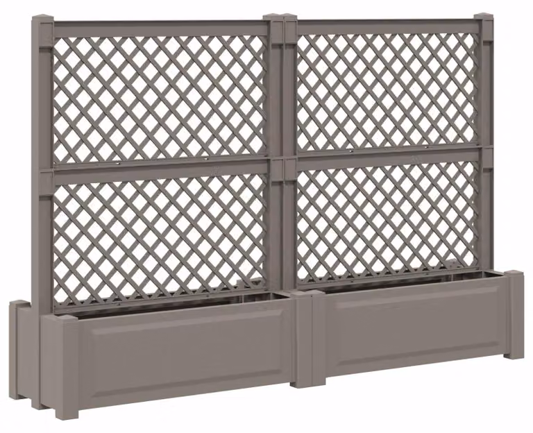 Grande vaso con trellis 2 pcs Grigio 200 x 43 x 133,5 cm PP