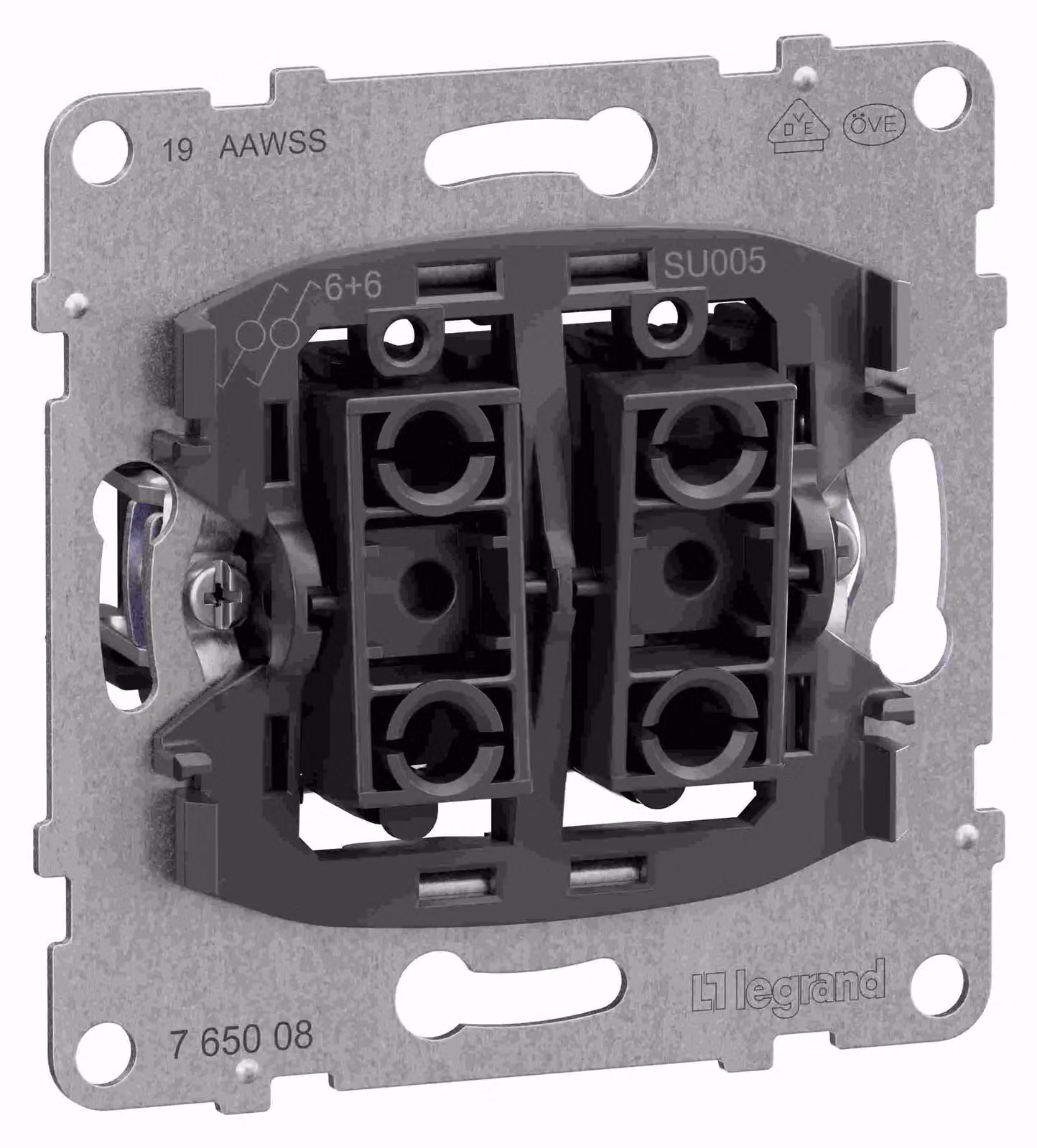 Legrand SEANO inserto 765008 Commutatore doppio 10AX morsetti a innesto 10 (765008)
