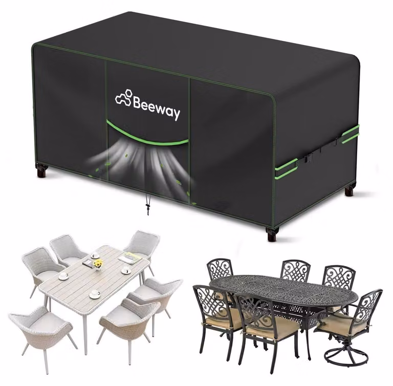 Copertura impermeabile per mobili da giardino, dimensioni 170x94x73 cm, tessuto Oxford 420D, colore nero