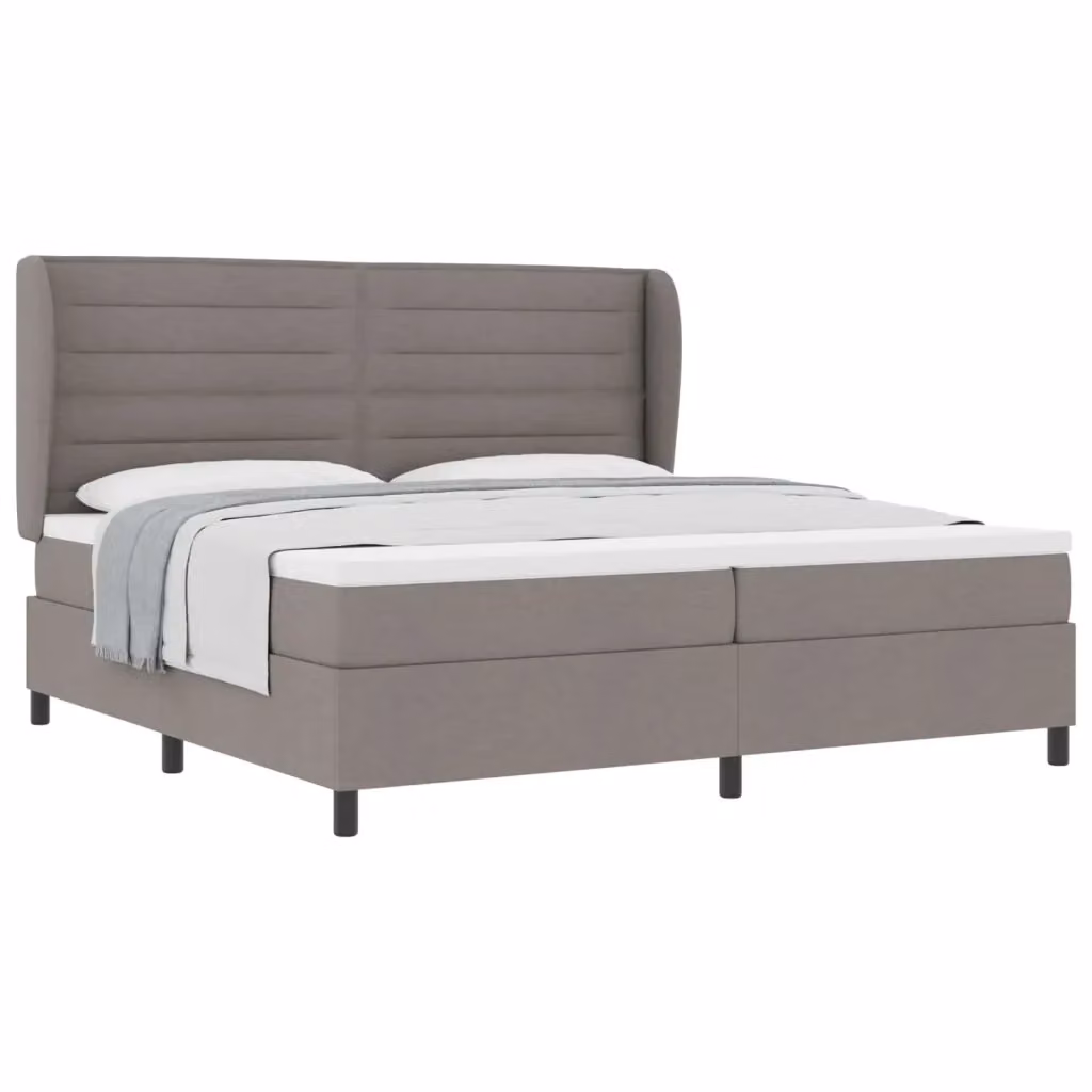 Letto a molle con testiera Talpa vidaXL in tessuto beige o grigio L: 200 cm, P: 200 cm, H: 128 cm – 2