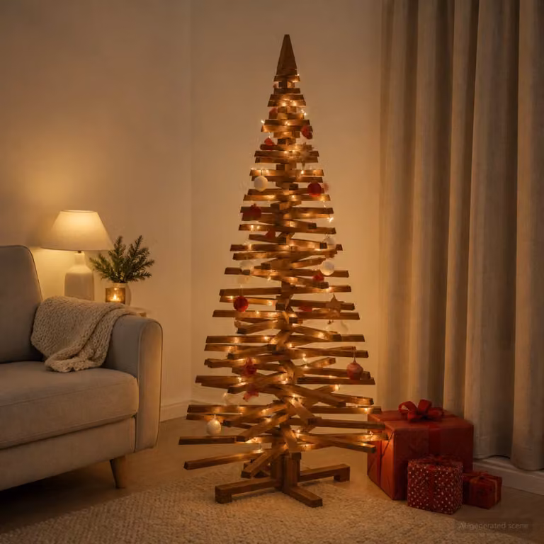 vidaXL Albero di Natale in legno KOTKA 150 cm Legno Massello di Pino