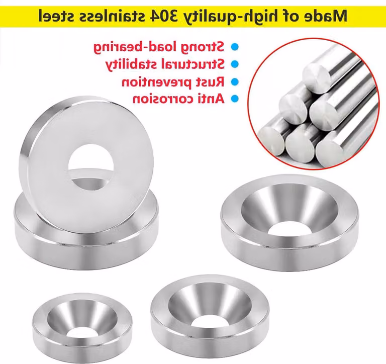 Rondelle di sottofondo - Acciaio inossidabile, testa bombata - M8 x 25 x 5 mm - Resistenti e stabili - Adatte per il settore della meccanica - Confezione da 10 pezzi