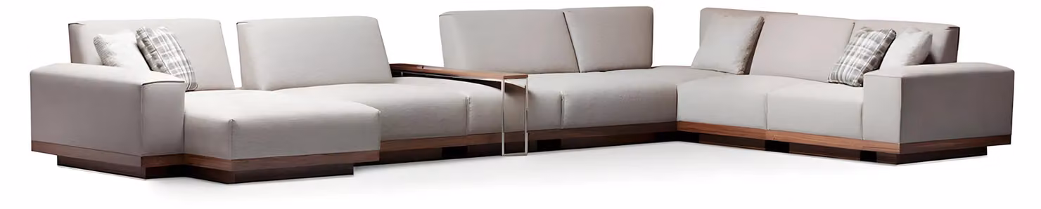 Elegantes weißes Stoff-Ecksofa im modernen Design