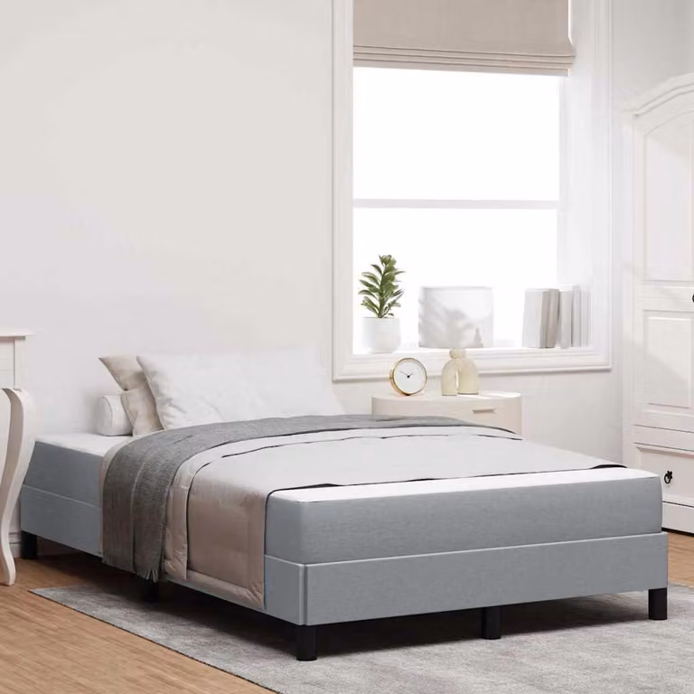 Maison Exclusive - Letto boxspring grigio chiaro 120 x 200 cm tessuto