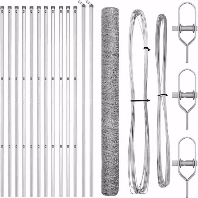 Palo per recinzione tondo in acciaio argento Altezza: 150 cm, Diametro: 2,6 cm